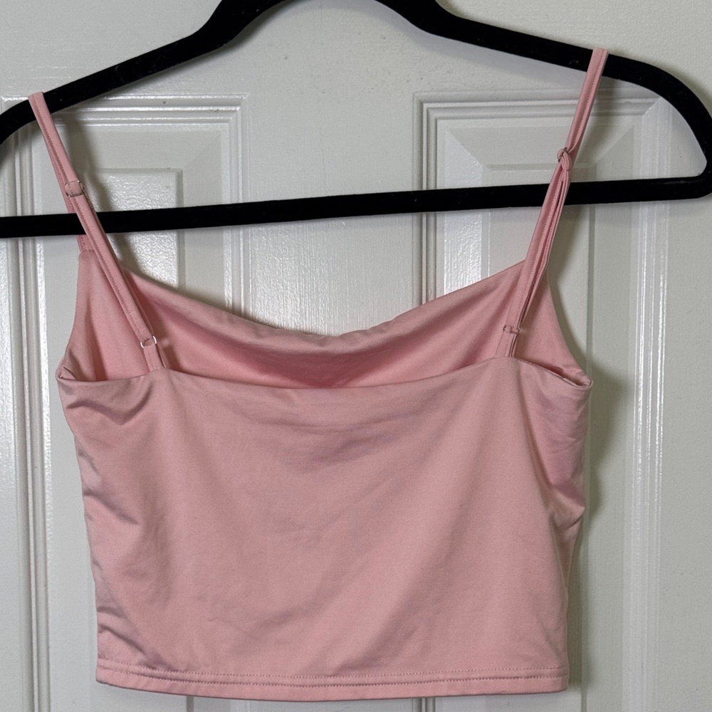 Soft Pink Double Layer Adjustable Strap Cami Tank Buttery Smooth Stretch S Y2K - Picture 6 of 6